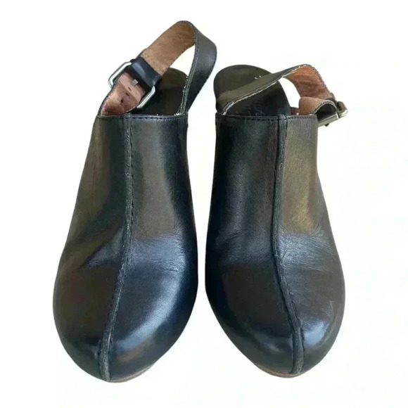 Madewell womens Edmund Saddle Black Leather Slingback Mule Stacked Heel sz 5.5 - Picture 3 of 7